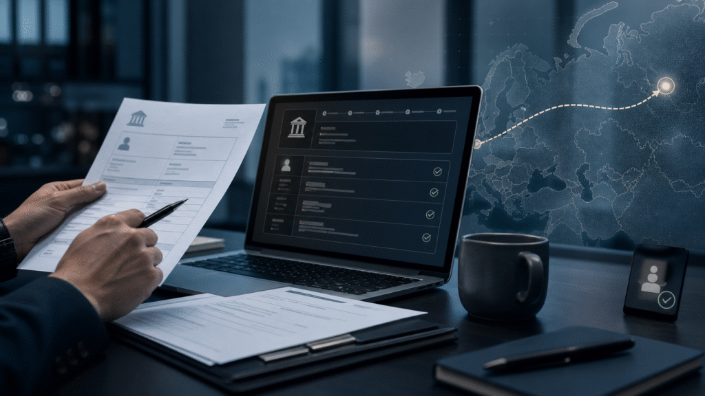 Checking a Russian recipient bank with BIC, sanctions lists, payment documents and route verification