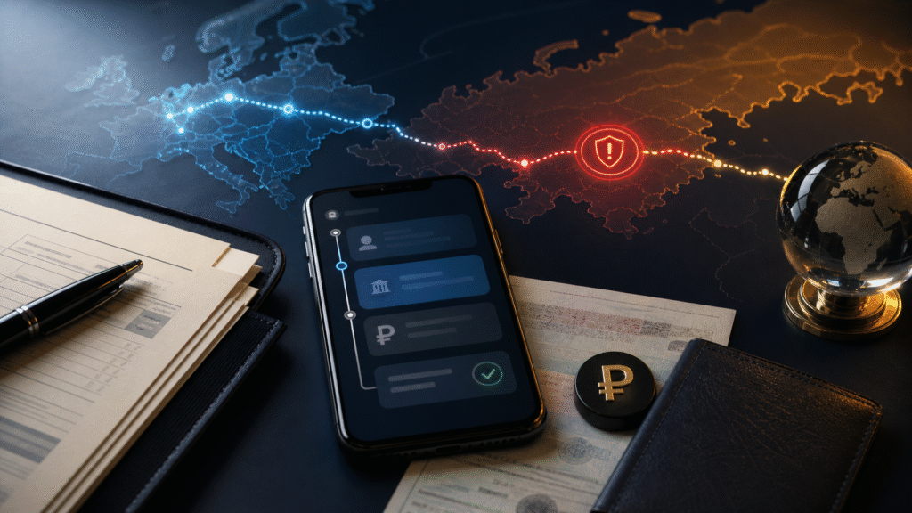 Revolut transfer route to Russia with recipient-bank and compliance checks