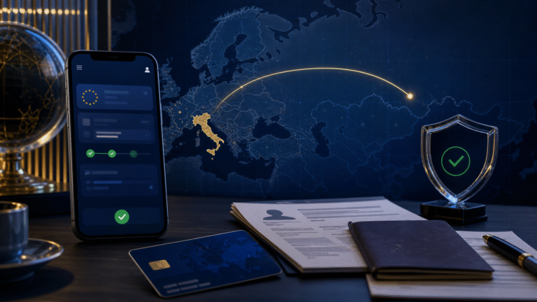 International payment route and recipient checks from Italy to Russia