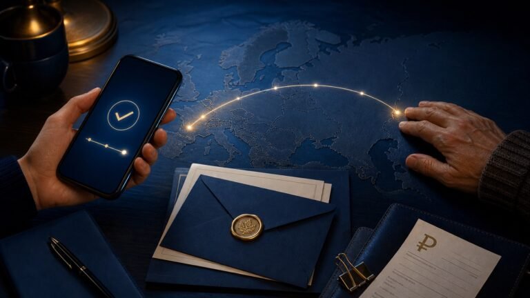Family support money transfer route from abroad to a recipient in Russia